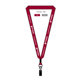 3/4" Polyester Lanyard w/Metal Crimp, Split-Ring & Metal Bulldog Clip